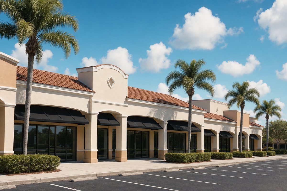 Commercial plaza in Hillsborough County, Florida serviced by Collegiate Clean